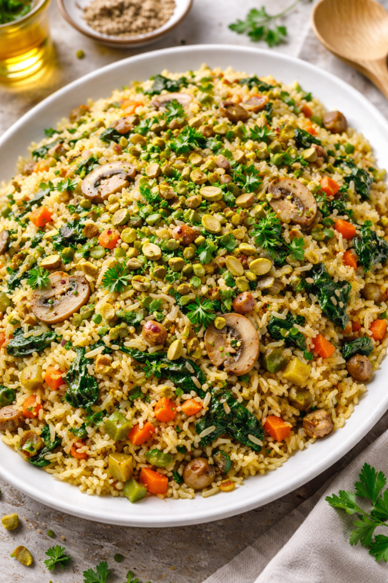 Fıstıklı Ispanaklı Pilav