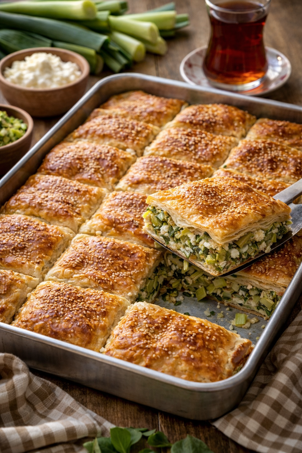 Pırasalı Tepsi Böreği