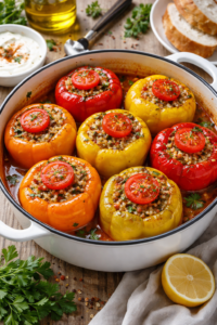 Renkli biber dolmaları