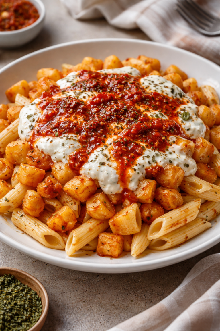 Yoğurtlu Makarna patates